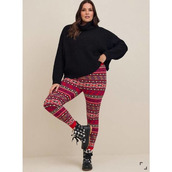 Torrid Leggings Womens 2X Pajama Pants Sweater Knit Fair Isle Comfort Lounge - Picture 4 of 8